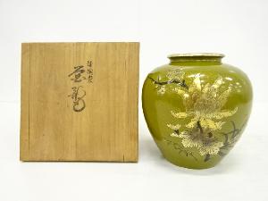 鋳銅製花彫花瓶